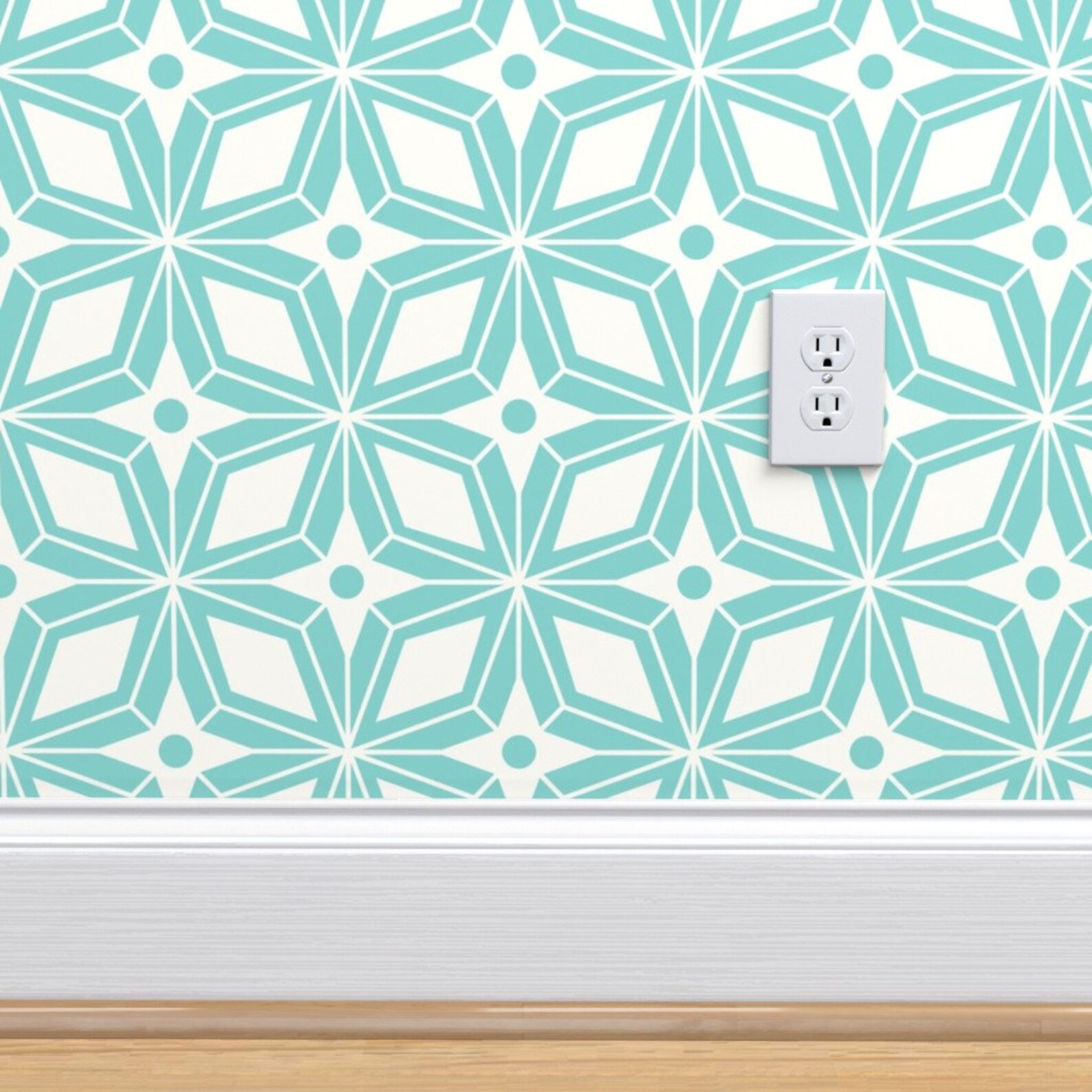 Geometric Star Wallpaper starburst Midcentury Modern by Etsy