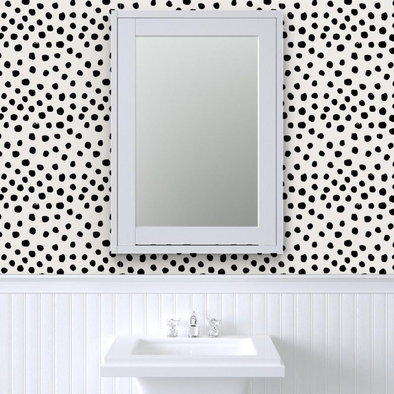 Nursery Wallpaper - Dots Cream Neutral Minimal Animal Spots by Charlotte Winter - Removable Self Adhesive Wallpaper Roll by Spoonflower image 8