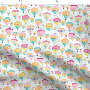 Watercolor Hot Air Balloons Fabric - Hot Air Balloons - Smaller By Jillbyers - Hot Air Balloons Cotton Fabric By The Yard With Spoonflower