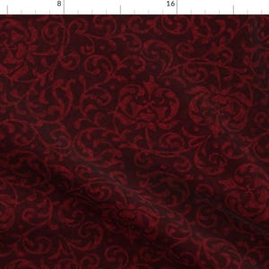 Dark Victorian Fabric - Burgundy Tudor Rose by antiqueimages - Elegant Burgundy Pre-raphaelite Fabric by the Yard by Spoonflower