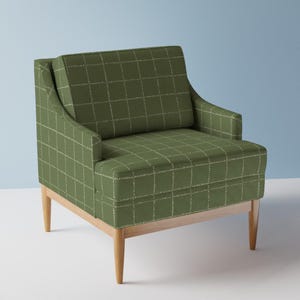 Avocado Green Upholstery Fabric- Soul Garden by juliaschumacher - Windowpane Plaid Weathered Grid  Fabric By The Yard With Spoonflower
