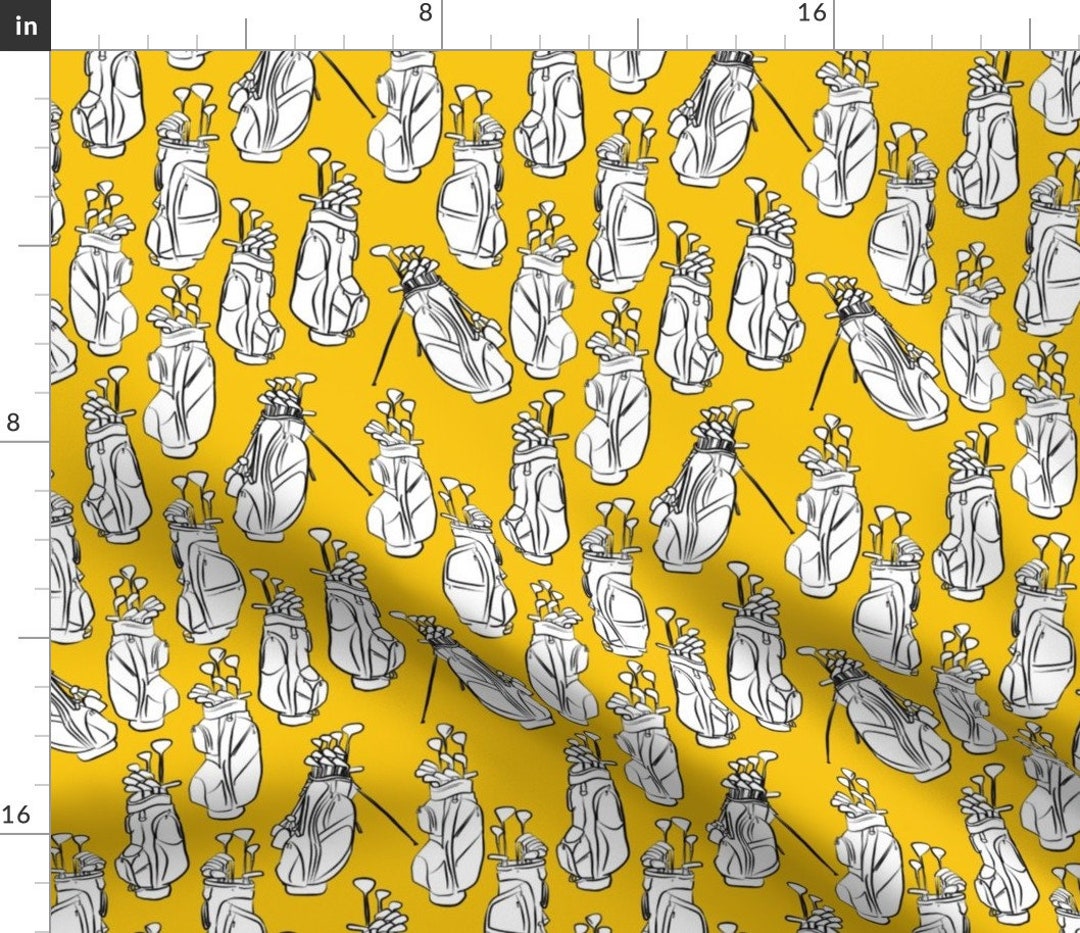 Golf Fabric Golf Bags on Yellow by Landpenguin Golfers Etsy