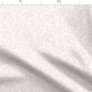 Pink Baby Girl Lace Fabric - Lace-Chamomiles-On-Pink-Background By Svetlana Prikhnenko - Lace Cotton Fabric By The Yard With Spoonflower
