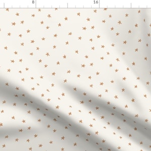 Gold Stars Fabric - Gold Christmas Stars By Erin Kendal - Beige Gold Holiday Winter New Years Eve Cotton Fabric By The Yard With Spoonflower