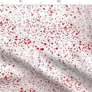 Spooky Blood Fabric - Blood Splatter By Xoxotique - Spooky Blood Splatter Cotton Fabric By The Yard With Spoonflower
