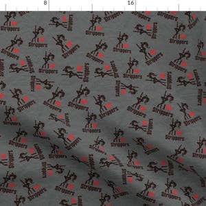 Pole Dancing Fabric - Private Client By Whimzwhirled - Stripper Love Heart Pole Dancing Feminist Cotton Fabric By The Yard With Spoonflower