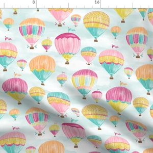 Hot Air Balloon Fabric - Hot Air Balloons By Jillbyers - Hot Air Balloon Modern Nursery Decor Cotton Fabric By The Yard With Spoonflower