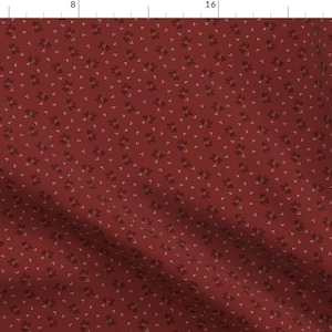 Red Flowers Fabric - Burgandy Florals by misskatedesigns -  Moody Burgandy Dark Botanical Nature Gothic Fabric by the Yard by Spoonflower