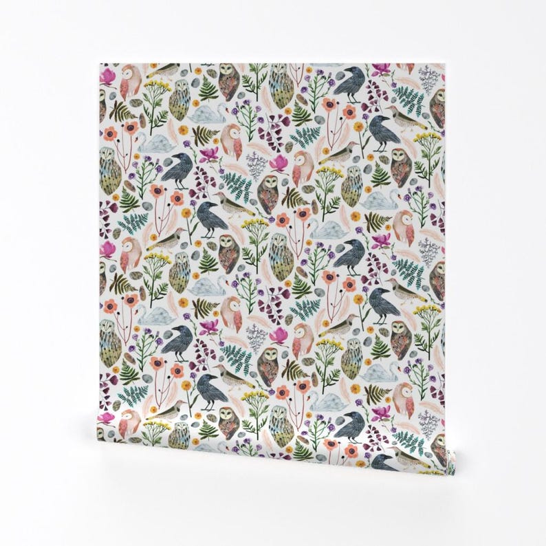 Birds Wallpaper - Lucid Dreams Miss Mystic - Large By Zoe Ingram - Bird Custom Printed Removable Self Adhesive Wallpaper Roll by Spoonflower image 2