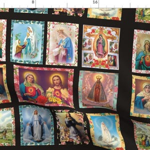 Pannel Fabric - Our Ladies Pannel by anette_teixeira - Our Lady Fabric Tecido Holy Mary Fabric by the Yard by Spoonflower