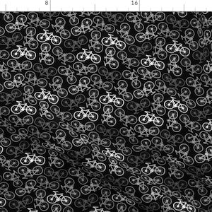 Bicycles Black And White Fabric - Cycling In Monochrome By Thewellingtonboot - Bicycles Cotton Fabric By The Yard With Spoonflower