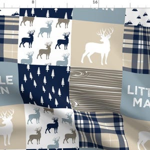 Little Man Fabric - Little Man Patchwork Quilt Top (Buck) || Rustic Woods By Littlearrowdesign - Cotton Fabric By The Yard With Spoonflower