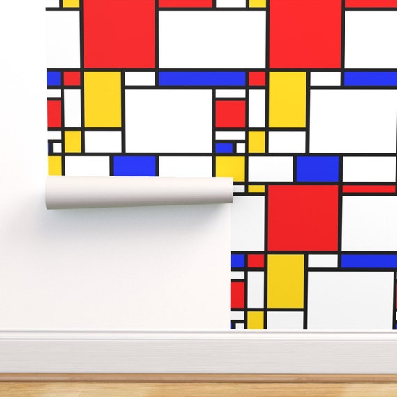 Primary Colors Wallpaper Mondrian By Thewellingtonboot Pop Etsy