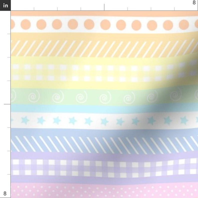 Pastel Rainbow Apparel Fabric Polka Dot Washi Stripe by