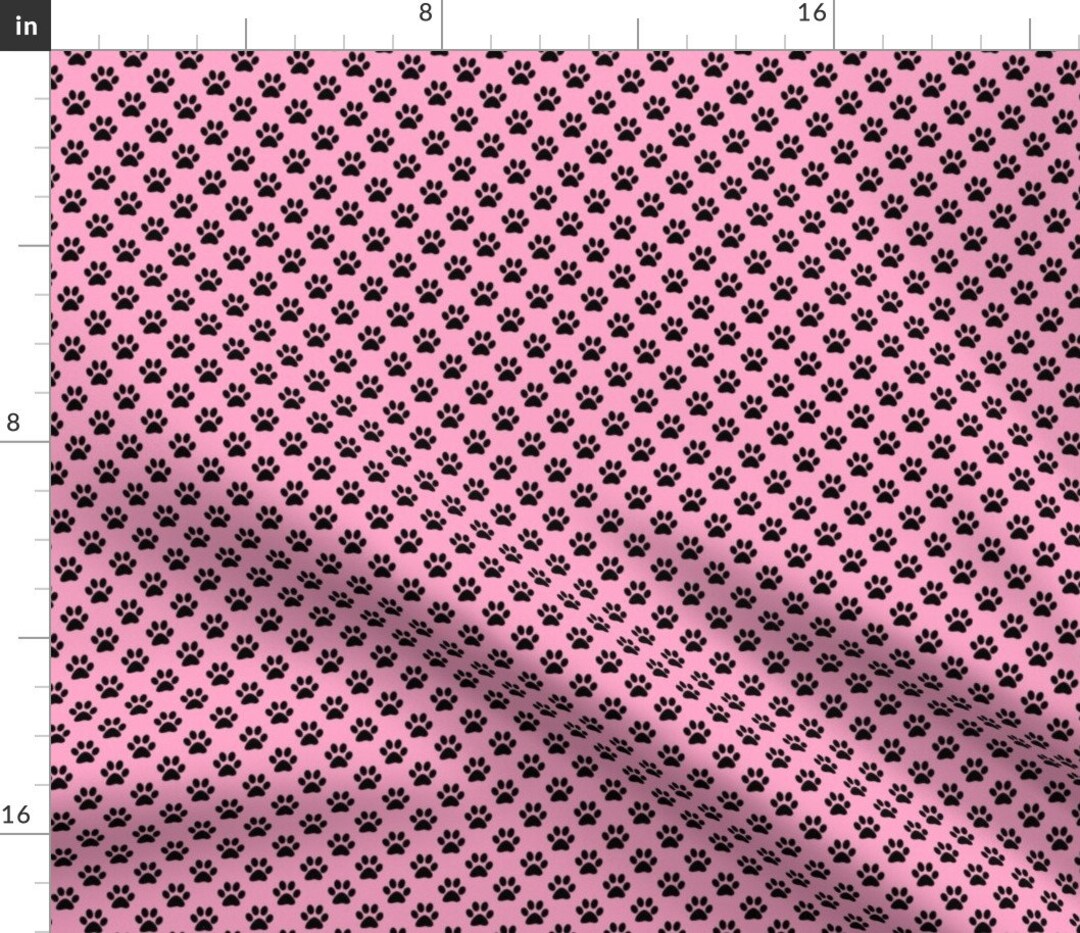 Paw Print - 1.5 / 50 yards / Pink/Black in 2023