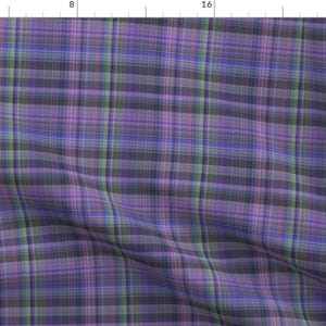 Purple Plaid Fabric - Purple Black Green Cosplay Jester Bat Comic Book Villain Plaid  By Gingezel-Cotton Fabric By The Yard With Spoonflower