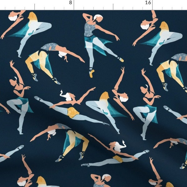 Modern Dancer Fabric - Suspended Rhythm By Selmacardoso - Modern Dancing Sport Cotton Fabric By The Yard With Spoonflower