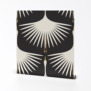Wieder ablösbare Tapete - Abnehmbare Tapete - Schwäne Wunderliche Große Vögel - Wand Kunst Wand Dekor - Art Deco Schwäne 24 "by katerhees