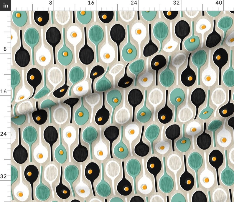 Mid Century Modern Tennis Fabric Racquets by Mariaspeyer Etsy