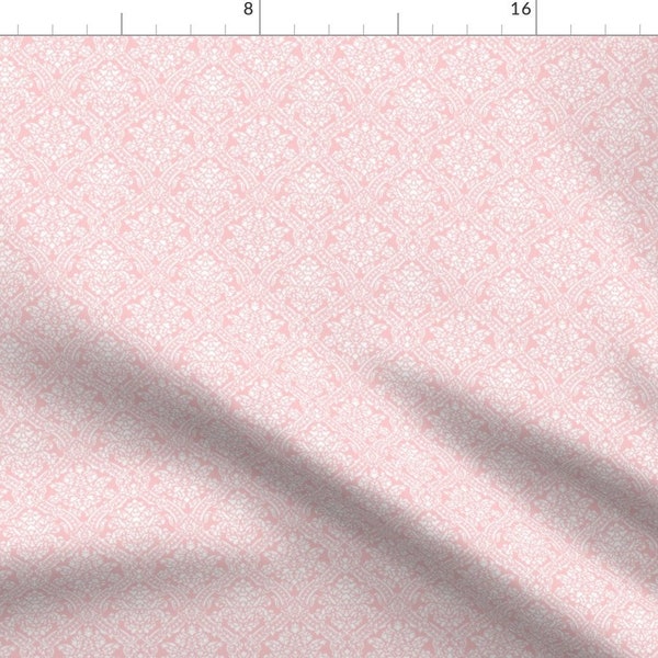 Pink Damask Fabric Etsy