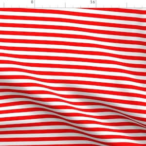 Patriotic Red Stripes Fabric - Red And White Stripes July 4th By Sandchica - Independence Day Cotton Fabric By The Yard With Spoonflower