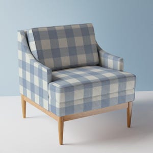 Plaid Upholstery Fabric- Brushstroke Buffalo Plaid 3&quot; by danika_herrick -  Gingham Check Cottagecore  Fabric By The Yard With Spoonflower
