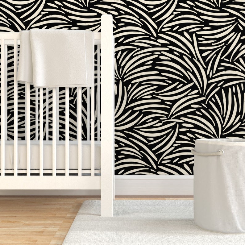 African Inspired Wallpaper Black and Ivory Boho Safari by Etsy