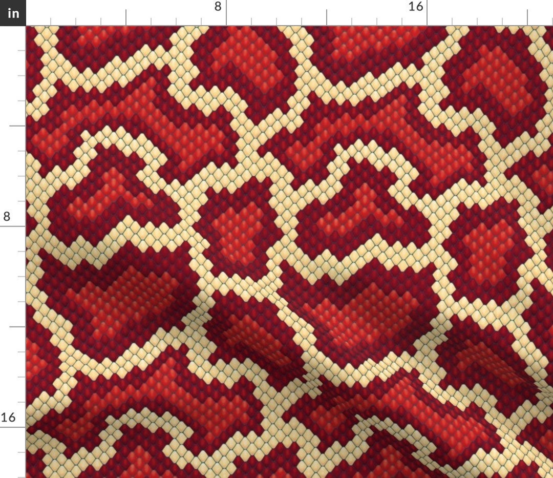 Python Pattern Fabric Fiery Python by Willowbirdstudio - Etsy