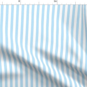 Stripes Fabric - Light Blue And White 1/2 Inch Stripe By Littlemisscrow -Lines Striped Nursery Cotton Fabric By The Yard With Spoonflower