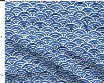 17.90 Eurmeter Japan fabric traditional cotton by the metre 50 cm x 110 cm Seigaiha midi red D1103a