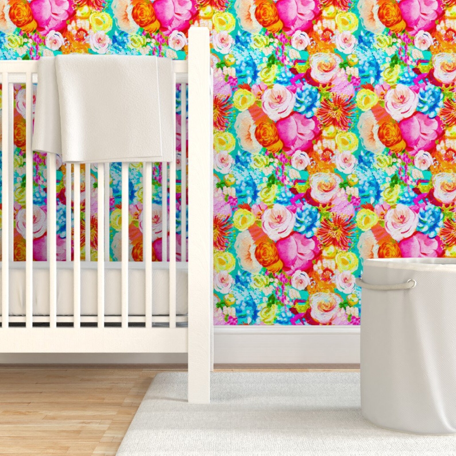 Neon Floral Wallpaper Neon Floral Painting by Theartwerks Etsy