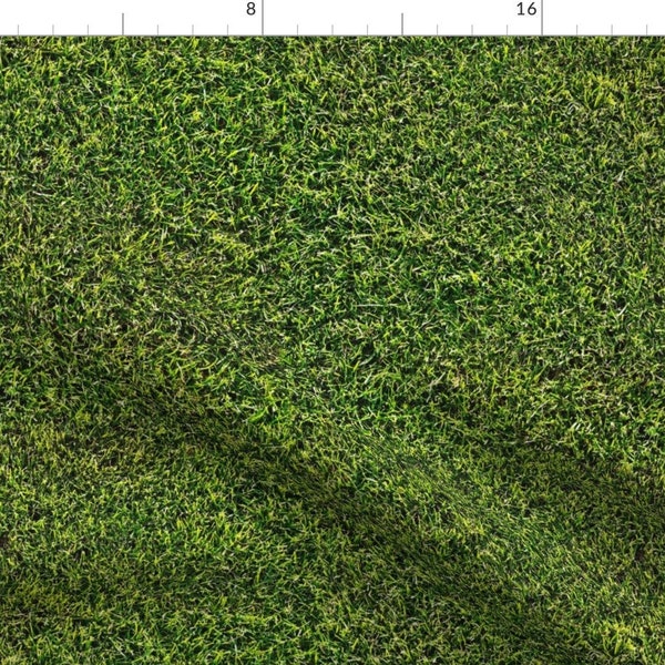 Grass Fabric - Endless Lawn By Thinlinetextiles - Green Grass Lawn Spring Nature Photographic Cotton Fabric By The Yard With Spoonflower