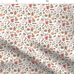 Holiday Fabric - Small Gingerbread Party by hipkiddesigns - Christmas Food Holiday Baking Neutral Cookies  Fabric by the Yard by Spoonflower