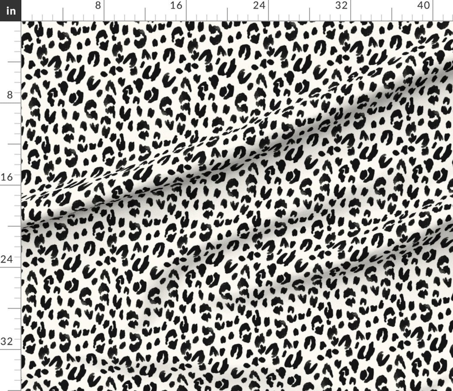 Black and White Leopard Print Fabric Leopard 02 by Crystal - Etsy