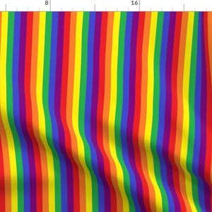Rainbow Stripe Fabric - Rainbow Pride Stripe (Vertical) By Abandonedwarehouse - Rainbow Stripes Cotton Fabric By The Yard With Spoonflower