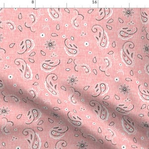 Western Fabric - Western Paisley Pink By Thecalvarium Texas Cowgirl Rodeo Country Baby Girl - Cotton Fabric By The Yard With Spoonflower