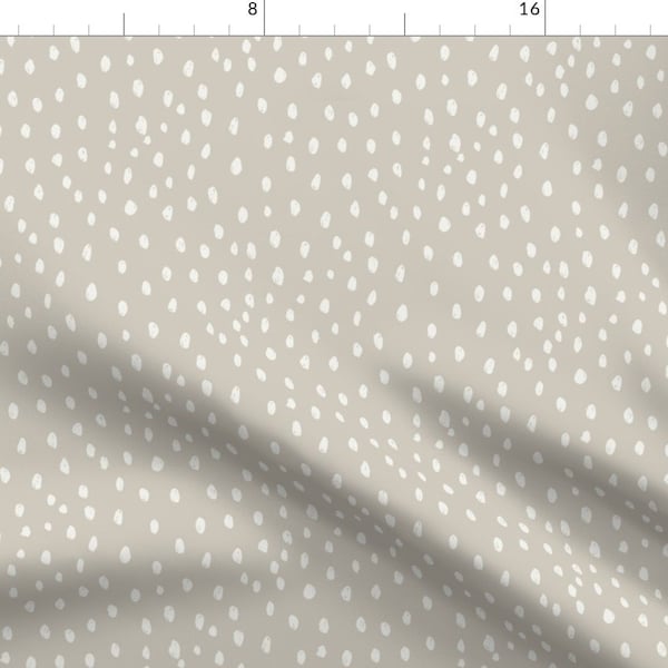 Neutral Spots Fabric - Oat Dots by sage&finch - Animal Print Dotted Dots Gender Neutral Beige Greige Taupe Fabric by the Yard by Spoonflower