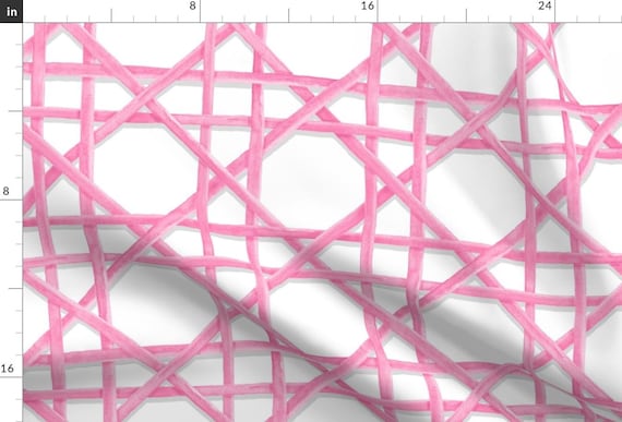 Pink Lattice Apparel Fabric - Woven Valentine by danika_herrick - Chinoiserie Trellis Wicker Preppy Coastal Clothing Fabric by Spoonflower