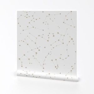 Constellation Wallpaper - Sterne im Tierkreis von Eleventy Five - Kinderzimmer Individuell bedruckte, entfernbare, selbstklebende Tapetenrolle von Spoonflower