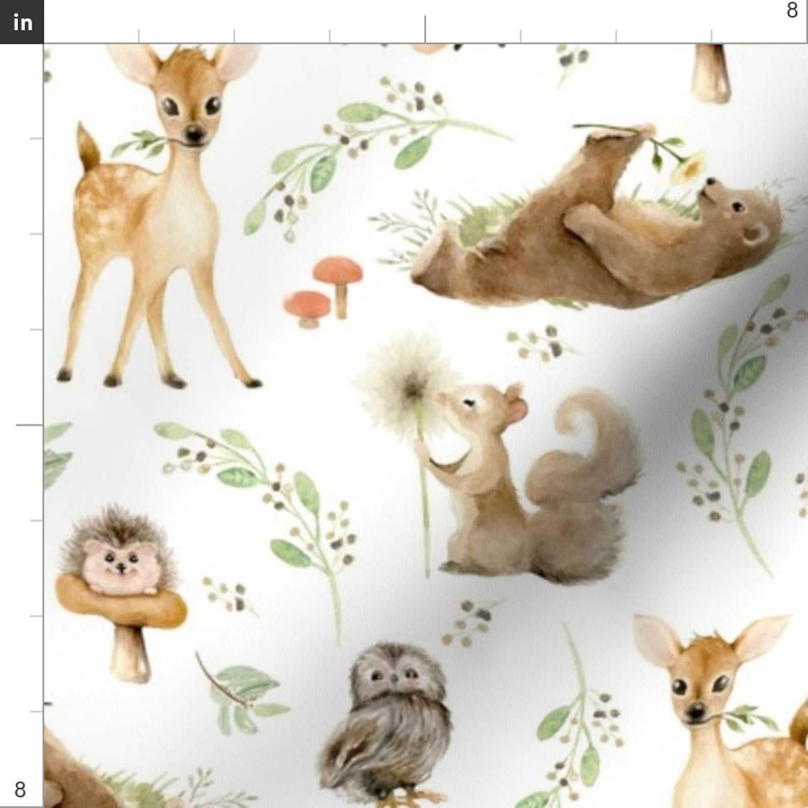 Woodland Babies Fabric 12 Forest Friends By Gingerlous Etsy