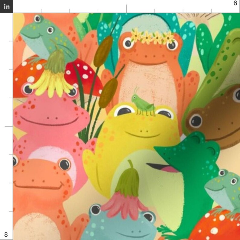Frog Fabric - Class Picture By Urbandaisies - Frog Colorful Kids Classroom Daycare Rainbow Cotton Fabric By The Yard With Spoonflower image 3