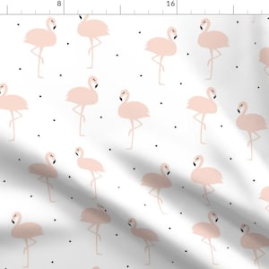 Pink Flamingo Fabric - Flamingos By Kimsa - Modern Baby Girl Nursery Pink Flamingo Cotton Fabric By The Yard With Spoonflower