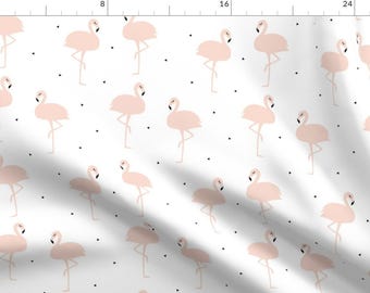Pink Flamingo Fabric - Flamingos By Kimsa - Modern Baby Girl Nursery Pink Flamingo Cotton Fabric By The Yard With Spoonflower
