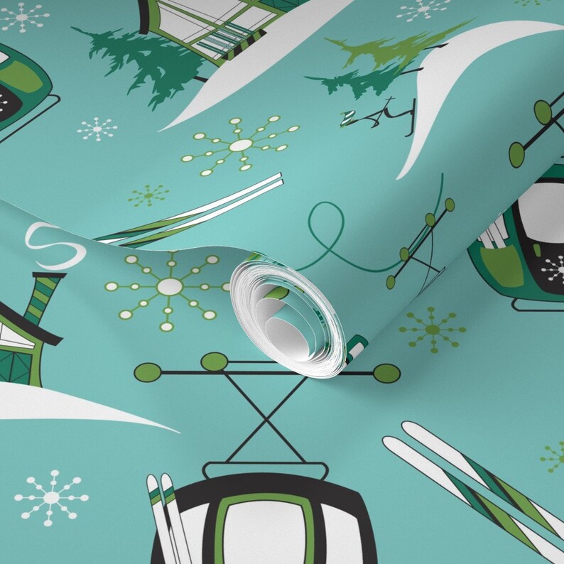 Ski Wallpaper Vintage Ski Gondolas by Brendazapotosky Ski - Etsy