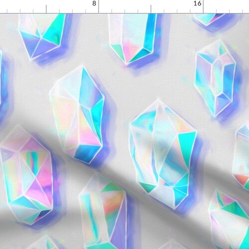 Gemstones Fabric Iridescent Rainbow Crystals Large by Etsy