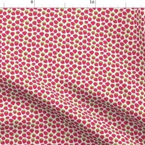 Strawberries Fabric - Tiny Red Strawberries By Lilcubby - Strawberries Summertime Fresh Product Cotton Fabric By The Yard With Spoonflower