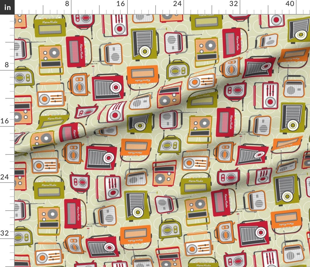 Vintage Radios Fabric Retro Radio by Cjldesigns Technology - Etsy