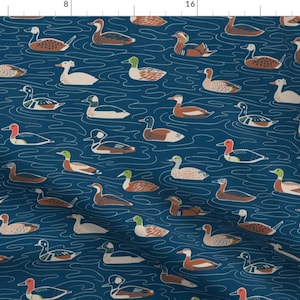 Duck Fabric - Duck, Duck... Duck By Caleb Luke Lin - Duck Pond Lake Woodland Animal Outdoors Bird Cotton Fabric By The Yard With Spoonflower
