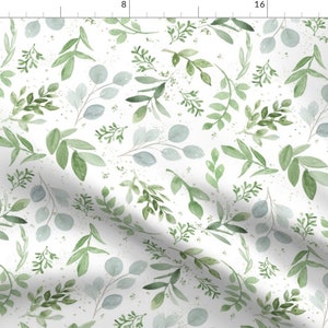 Leaves Fabric - Soft Eucalyptus Watercolor Smaller Leaves Pattern By Daily Miracles - Greenery Cotton Fabric By The Yard With Spoonflower