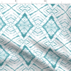 Tie Dye Blue Green Fabric - Dye Diamond Sea Salt By Mjmstudio - Tie Dye Cotton Fabric By The Yard With Spoonflower